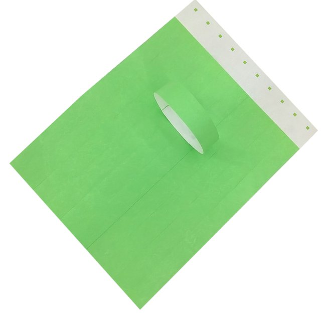 Bewildely Paquete de 100 pulseras impermeables a prueba de sudor pulseras de un solo identificación pulseras de tela no tejida de color Juguetes Verde