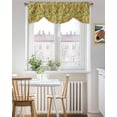 thumbnail image 3 of Summer Tie Up Valances Curtain, Adjustable Kitchen Green Tropical Plant Orange Background Valances for Windows Decor, Rod Pocket Short Curtains Set for Bedroom/Bathroom, 60"x18", 3 of 8