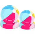 thumbnail image 1 of Platos de papel FYSUIMU para pelota de playa, 48 unidades, 18 cm y 23 cm, 1 of 7
