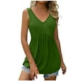 thumbnail image 2 of sovlvnd Women's Plus Sizes Tank Tops Summer Sexy Solid color Sleevesless V Neck Top Tank Blouse Summer Casual Loose Comfy Tee Blouse Tank Tops, 2 of 9