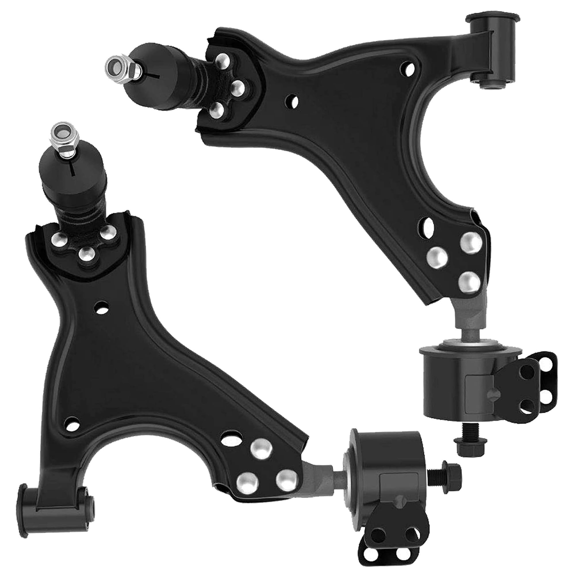 Detroit Axle - Front 10pc Suspension Kit for Buick Enclave Chevy Traverse GMC Acadia Limited Saturn Outlook, 2 Lower Control Arms 2 Sway Bars 4 Outer Inner Tie Rods 2 Boots Replacement