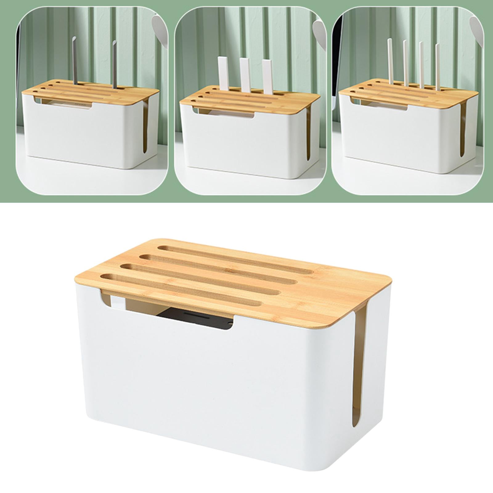 Fiocias Router Shelf Storage Case, Wire Bracket Multifunction Cable Management Organizer