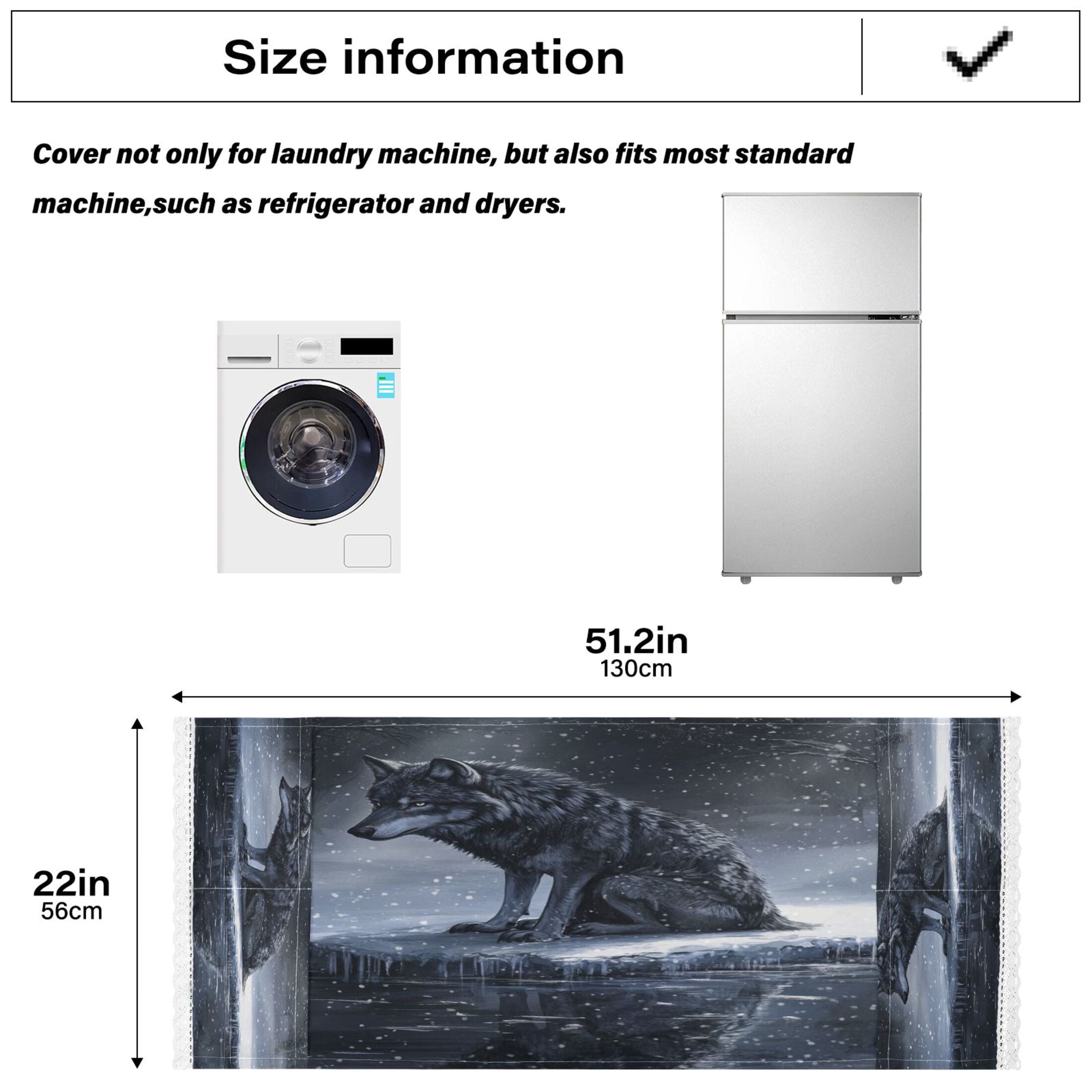 WOBOGO Wolf King in The Snow Washing Machine Cloth Dryer Refrigerator Top Cover Protective Non-Slip Mat For Kitchen Laundry