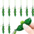 thumbnail image 1 of 8 Piezas Fidget Bean Toy Divertido Expresión Facial Bean Fidget Toy Soja Extrusión Bean Pea Soja Edamame Llavero Llavero, 11 Feliz Sencillez, 1 of 4