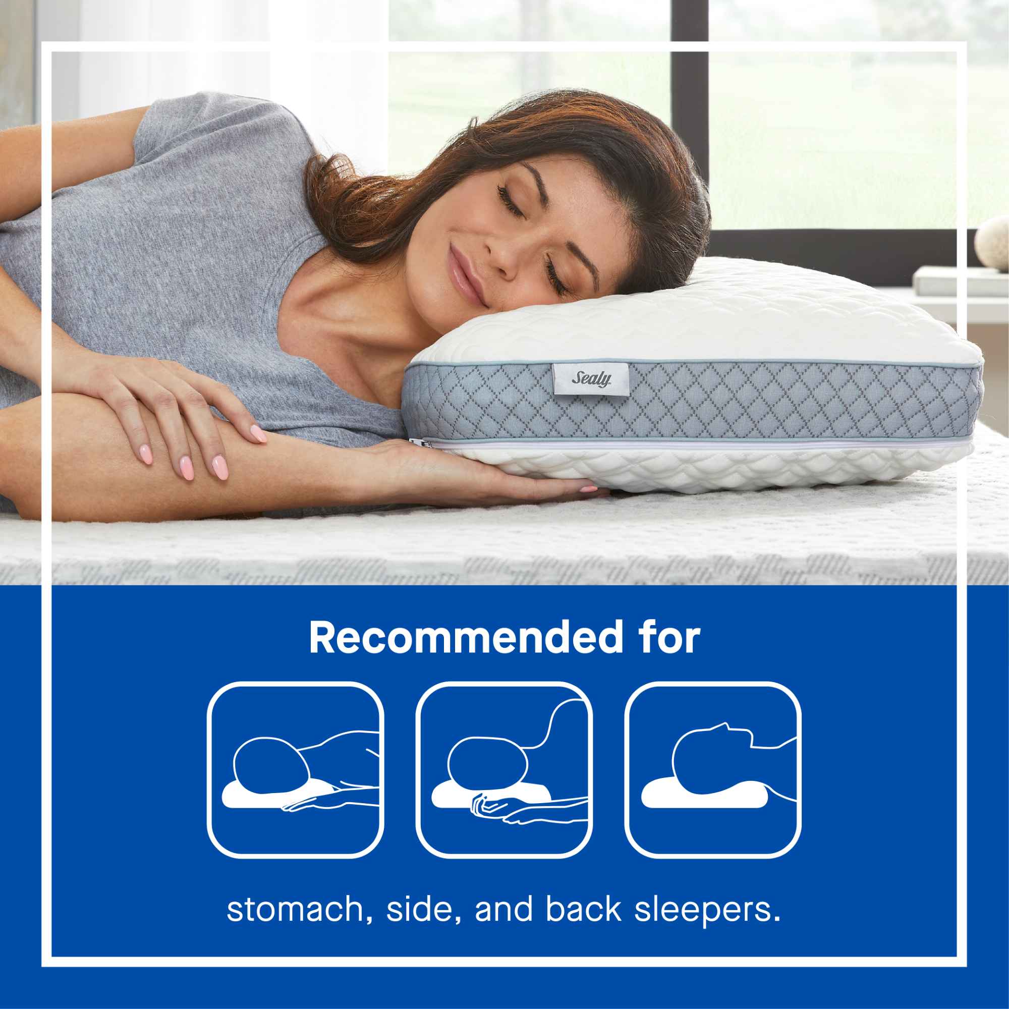 Sealy Essentials Memory Foam Bed Pillow, Standard photo 6