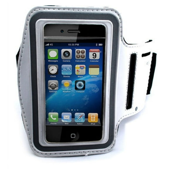 White Armband Sports Gym Workout Cover Case Arm Strap Running Band Q3G for iPod Touch 5 4th Gen 3rd Gen 2nd Gen 1st Gen, iPhone 4S 4 3GS 3G 2G - Blackberry Bold 9790