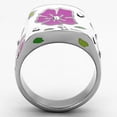 thumbnail image 3 of High polished (no plating) Stainless Steel Ring with Top Grade Crystal in Clear for Women Clear Stone Color Style TK830 Size 6, 3 of 4