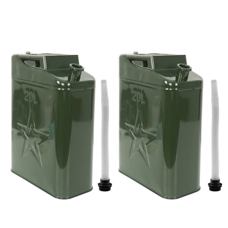 2Pcs Jerry Can 5 Gallon 20L Can Metal Tank Offroad Emergency Backup