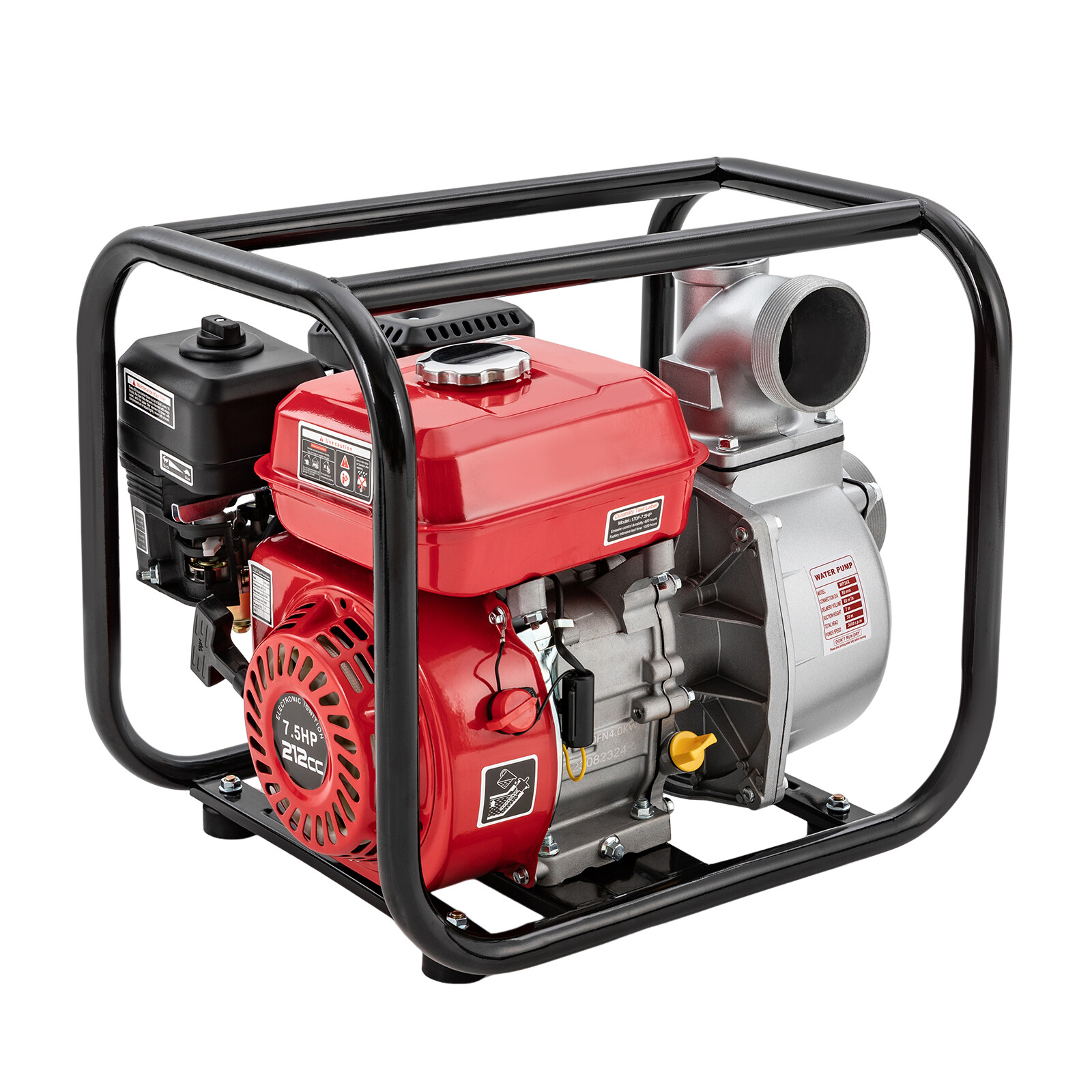 Gasoline Water Pump 7.5HP 212CC, 3Inch 1236ft³/h High Pressure for Farm Irrigation Fire Rescue