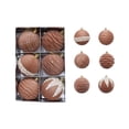 thumbnail image 2 of 6 Pcs Flocked Christmas Ball Ornaments 3.15 in, Velvet Tree Baubles Set with Hanging Cord for Holiday Decor, 2 of 6