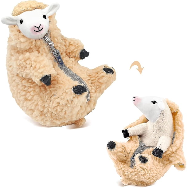 2023-juguete de peluche de oveja de lana afeitada, lindos animales de peluche, ropa extraíble, figura de peluche, regalos de cumpleaños para el Día de San Valentín Hy