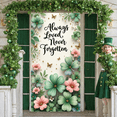 thumbnail image 6 of Floral Theme Memorial Banner Pink Butterfly Remembrance Display Green Flower Gold Star Sympathy Backdrop for Memorial Service Funeral Decoration Remembrance Ceremony, 6 of 9