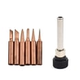 thumbnail image 1 of Chendee 7Pcs Copper 900M-T Soldering Iron Tip & Handle Set For Soldering Station, 1 of 9