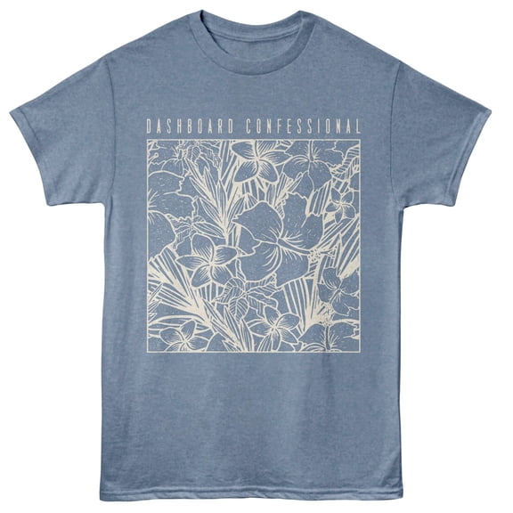 Dashboard Confessional Floral Men's T Shirt (IndigoHeather, AdultS)