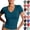 04# Blue, variant on Womens Cotton Deep V Neck Short Sleeve Shirts Slim Fitted Low Cut Tops Summer Basic Crop Tees Going Out Clothes,White S