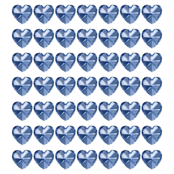 Uxcell K9 Crystal Heart Beads 1 Holes Pendants, 50 Pack 14mm Chandelier Prisms Parts Ornaments Hanging Beads for DIY Arts Crafts Decoration, Dark Blue