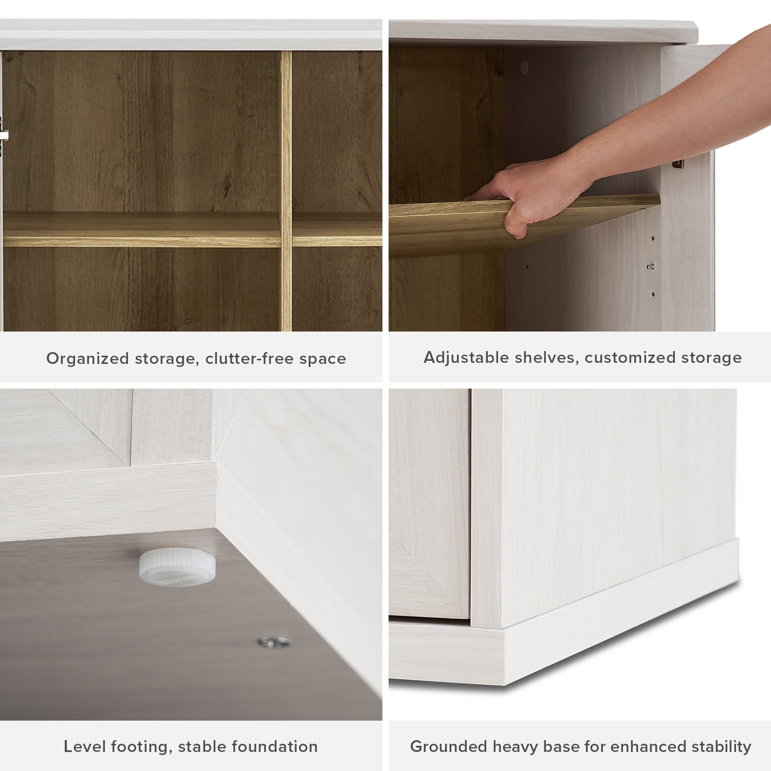 Mopio Blake Tall Display Cabinet, Kitchen Buffet Pantry Cabinet, Trophy Display Case, Storage Cabinet Scratch Resistant Acrylic, Modern Farmhouse Curio Cabinet with Doors & Shelves (Arched, White)