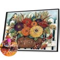 thumbnail image 2 of Pintura de diamante 5D DIY Full Square Drill Flower Kit Decoración del hogar Arte Artesanía FLhrweasw Nuevo, 2 of 9