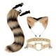 thumbnail image 2 of Disfraz de orejas y cola de gato, tocado de cosplay para mascarada de Halloween Amarillo negro, 2 of 9