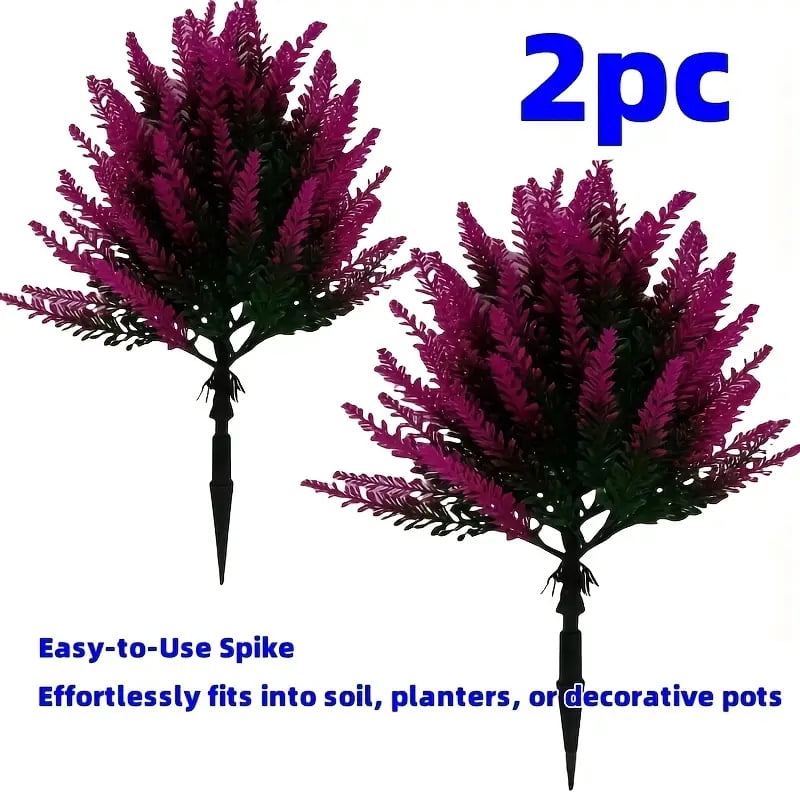 2 Pieces 18 Inch Anti-Ultraviolet Artificial Cedar Tree High-Grade Realistic Indoor Outdoor Conifer Needle Plant with Ground Stake for Gardens Porches and Paths Easy Install Low Maintenance