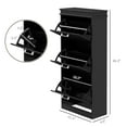 thumbnail image 3 of HOMCOM Shoe Cabinet with 3 Flip Drawers for 15 Pairs of Shoes, Black, 3 of 8