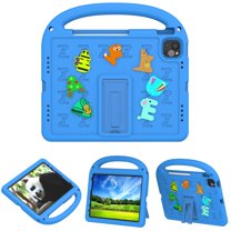 ELEHOLD Case for Apple iPad 10th Gen, Fun Animal Design EVA Durable Case with Handle & Stand & Strap, Easy Carry for Children,Blue