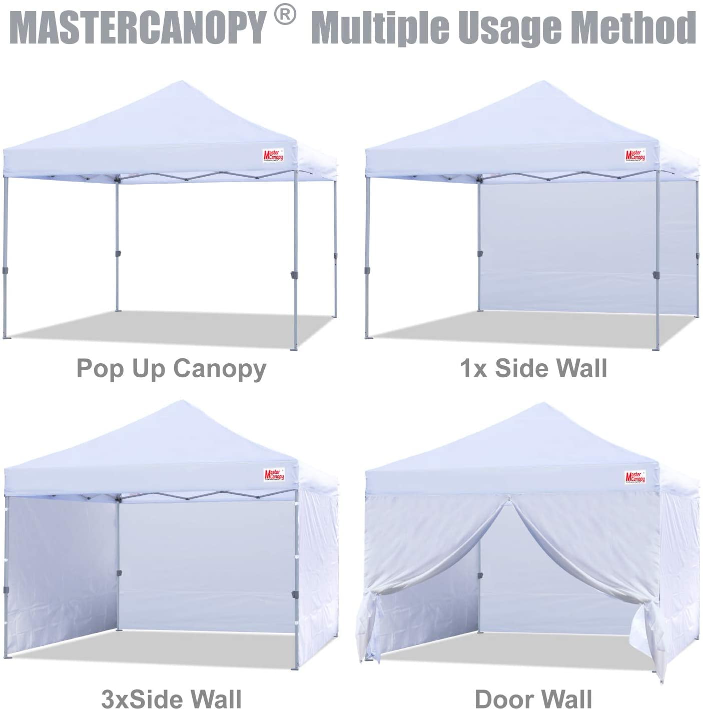 Party Tent 8X8 White Details about    Ez Pop Up Canopy Tent with Church Window Sidewalls 