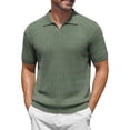 thumbnail image 3 of Plus Size Big & Tall Men's Button Knitted Polo Shirt Short Sleeve Slim Fit Casual Top Tee Solid Color Breathable Stretch Summer Fashion Essential Gift for Him Outdoor Daily, 3 of 9