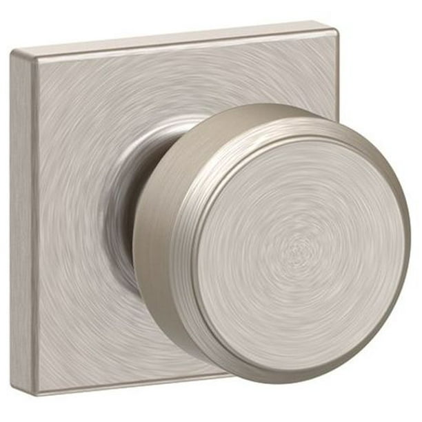 Schlage F10BweCol Bowery Passage Door Knob Set Nickel