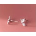 thumbnail image 3 of K-KED 925 Sterling Silver Crystal Butterfly Stud Earrings / Studs / CZ / Earrings-Gold, 3 of 7