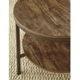 thumbnail image 3 of Steve Silver Sedona 3-Piece Round Wood and Metal Coffee Table Set, Brown, 3 of 4