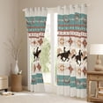 thumbnail image 4 of Homewish Rustic Cowgirl Cowboy Black Out Curtains, Vintage Wheat Western Aztec Curtains Pack of 2 (42x63 Each), Farmhouse Horse Shoes Bedroom Curtains, Black Out Curtains Bedroom Decor, 4 of 7