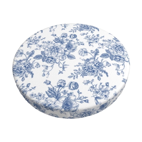 Logiee Rose Flowers Print Stool Covers Round,Bar Stool Covers,Watedrproof Stool Slipcover with Elastic,Stool Cushion,Round Bar Stool Seat Covers for Bar Round Chair-12 inch
