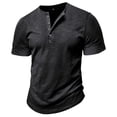 thumbnail image 3 of JTieacloth Heart Shirt Male Spring Short Sleeve Solid Color Letter Stripe Stitching Short Sleeve Top, 3 of 6