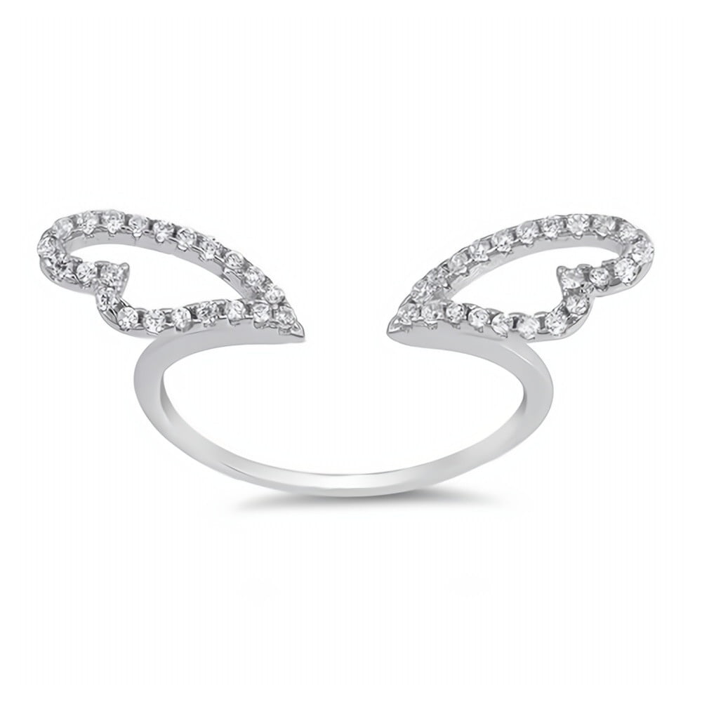 Cute Jewelry Gift for Women in Gift Box Glitzs Jewels 925 Sterling Silver Ring Angel Wings