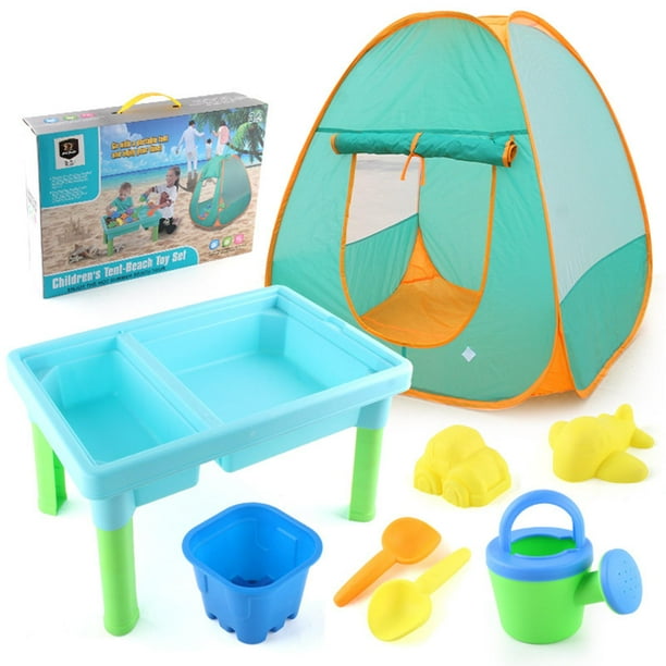 Arena Y Agua Para Niños Con Tienda De Juegos, Juego De Juguetes De Playa  Para Niños Con Tienda De Campaña, Juguetes Para Interiores Y Exteriores,  Mesa