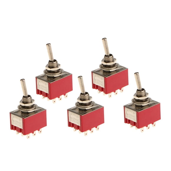 Interruptor de palanca de encendido Zulema 5 piezas 9 pines rojo