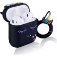 thumbnail image 2 of Case for AirPod 2/1 Cartoon Design Cute Silicone Cover with Keychain Fashion Funny Shockproof Soft Protective Skin for Air Pods 2&1 Girls Kids Kawaii, 2 of 3