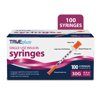 TRUEplus Single-Use Insulin Syringes, 30G 0.3cc 5/16 Inch Needle, 100 Count