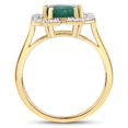 thumbnail image 2 of 2.55 Carat Dyed Emerald and White Topaz .925 Sterling Silver Ring QJ Model, 2 of 3