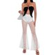 thumbnail image 5 of Pantalones ahuecados de verano para mujer, pantalones largos sexis de pierna ancha de encaje de cintura alta para fiesta de club nocturno y Prendas para la parte inferior del cuerpo Blanco METRO Jumpingount AP011250-05, 5 of 6