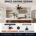 thumbnail image 5 of Garwarm E26 Socket Fan Light with Remote, 20" Screw-In Ceiling Fan with Lights, 3-Speed Timer Small Fan Light Bulb for Bedroom Kitchen Island Garage, 5 of 18