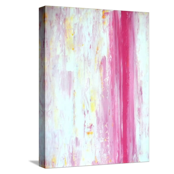 Art.com Pink and Yellow Abstract Art Painting Stretched Canvas Print Wall Art by T30Gallery, 12" x 16"