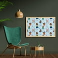 thumbnail image 2 of Cartoon Wall Art with Frame, Illustration of Animals with Winter Clothing Hats Hot Coffee on a Dotted Background, Printed Fabric Poster for Bathroom Living Room, 35" x 23", Multicolor, by Ambesonne, 2 of 2
