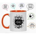 thumbnail image 3 of Inkdotpot Enjoy Your Coffee 11 Oz Ceramic Coffee Mugs Great For Bride Funny Novelty Gift For Coffee Lover-Orange, 3 of 5