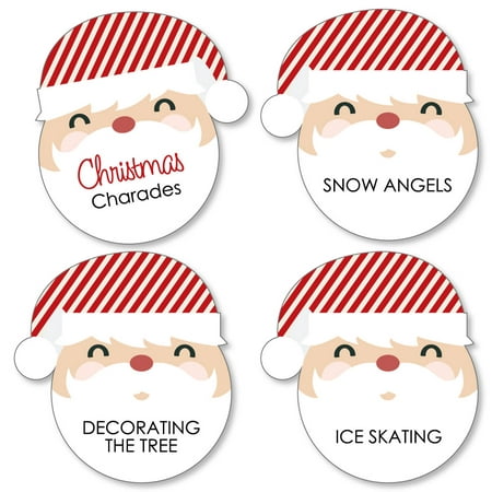 Jolly Santa Claus - Holiday & Christmas Party Game - Holiday Charades Cards - Set of