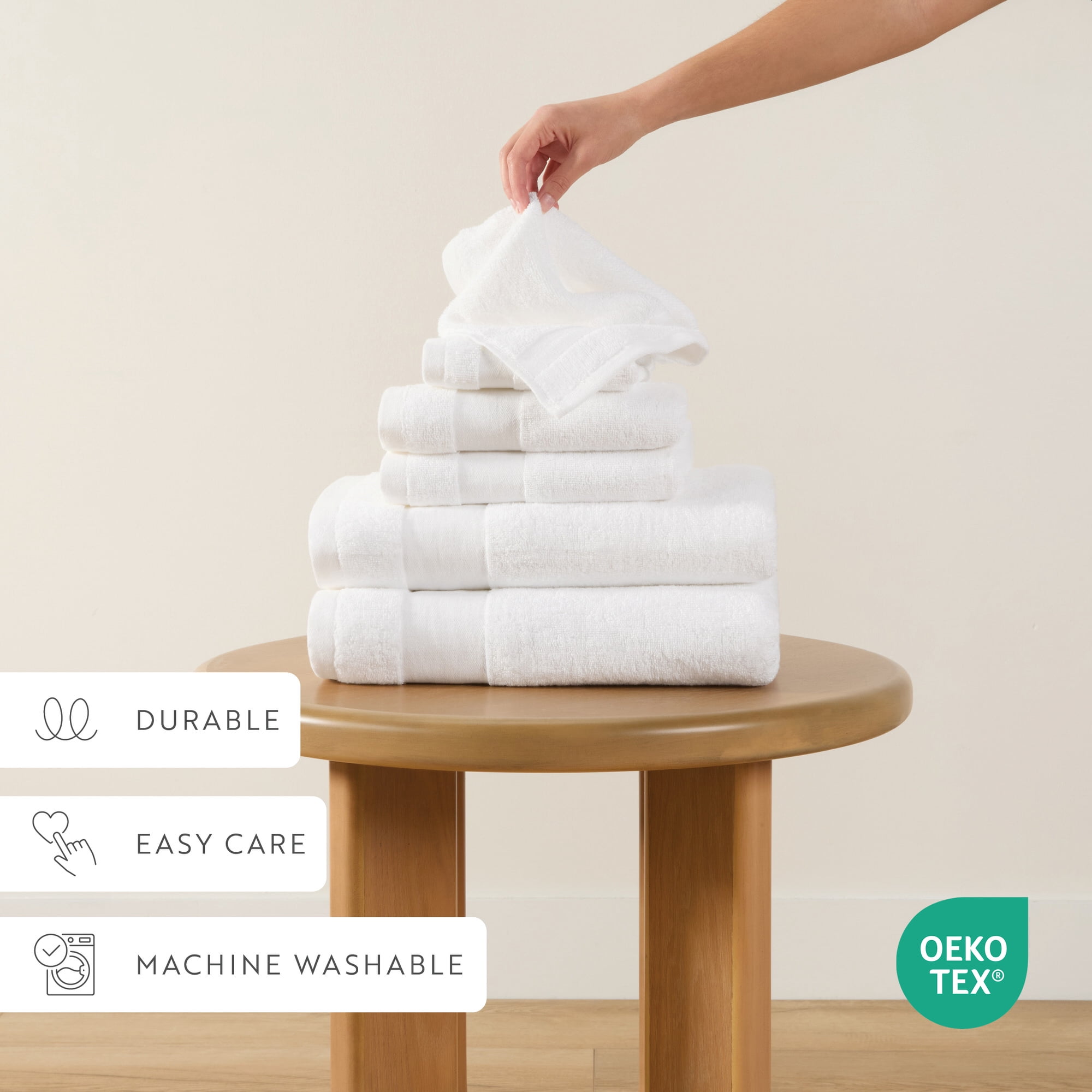 6-Pack Bathroom Essentials Bath Towel Set in White - Soft and Absorbent for Quick Drying by Comfort Canopy