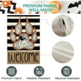 thumbnail image 5 of Halloween Welcome Garden Flag Spooky 12.5 x 18 Inch Double Sided Burlap Dog Paw Print Spider and Spider Web Yard Flag Holiday Seasonal Outdoor Outside Decoration, 5 of 6