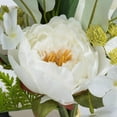 thumbnail image 2 of Vickerman 14'' Artificial White Peony Bouquet, Pack of 2, 2 of 8