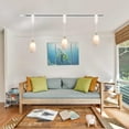 thumbnail image 3 of Kiven J-Type track lighting pendants Adjustable Height,Modern J track pendant lights with frosted Glass Lampsade,Decorative Track Lighting Fixture for Kitchen Island Hallway, 3-Light, 3 of 7